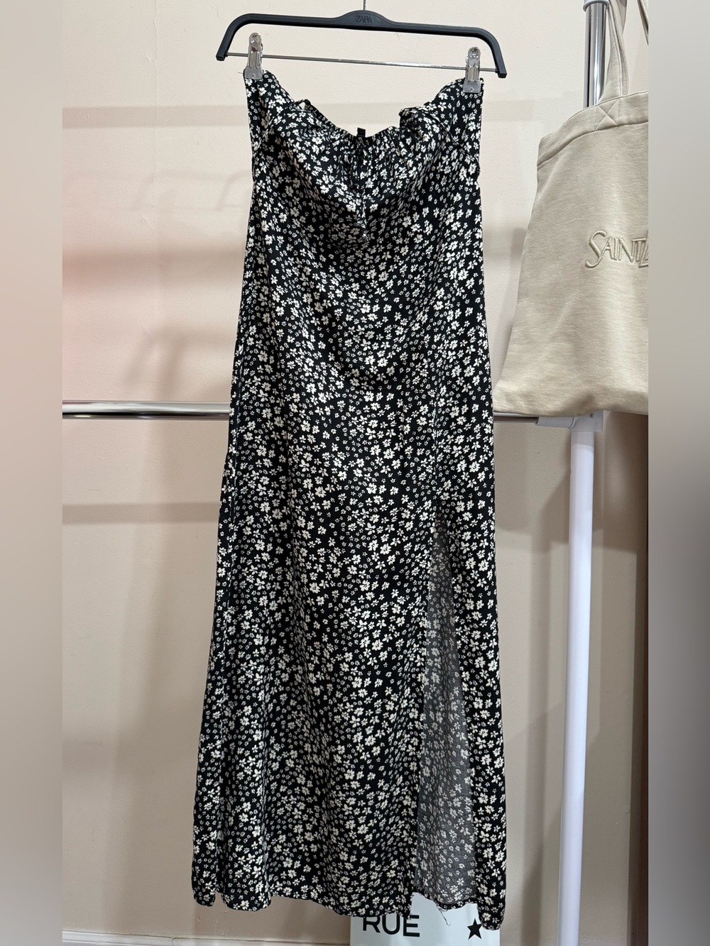 Nevena Rae Black Floral Midi Dress